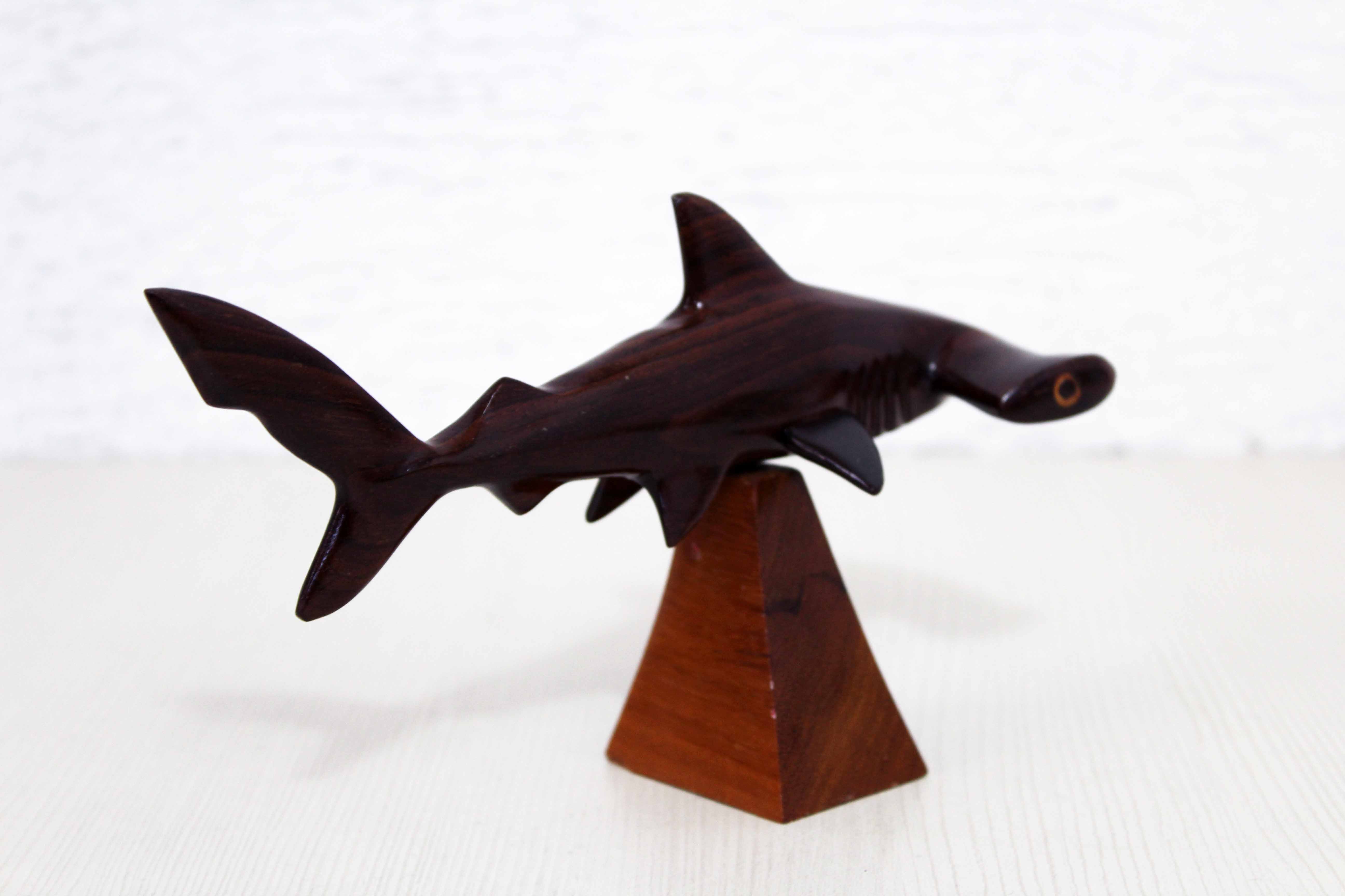 Wooden hammerhead shark 1970