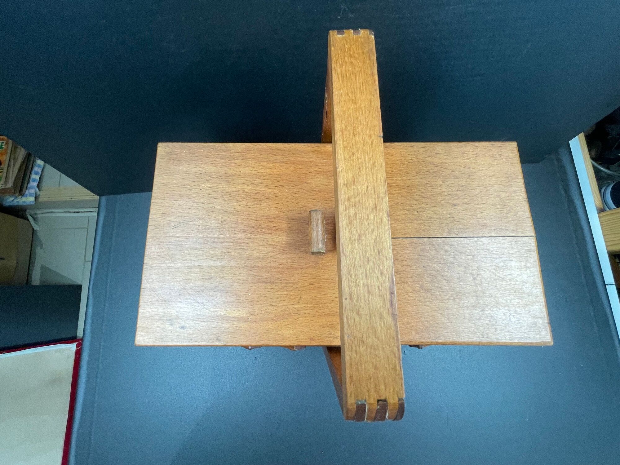 Cute little worker or vintage wooden sewing box