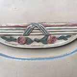 Carved and painted wooden bed