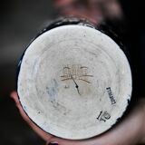 Pair of Lunéville porcelain vases Art Nouveau blue ceramic