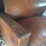 Leather club sofa 30s