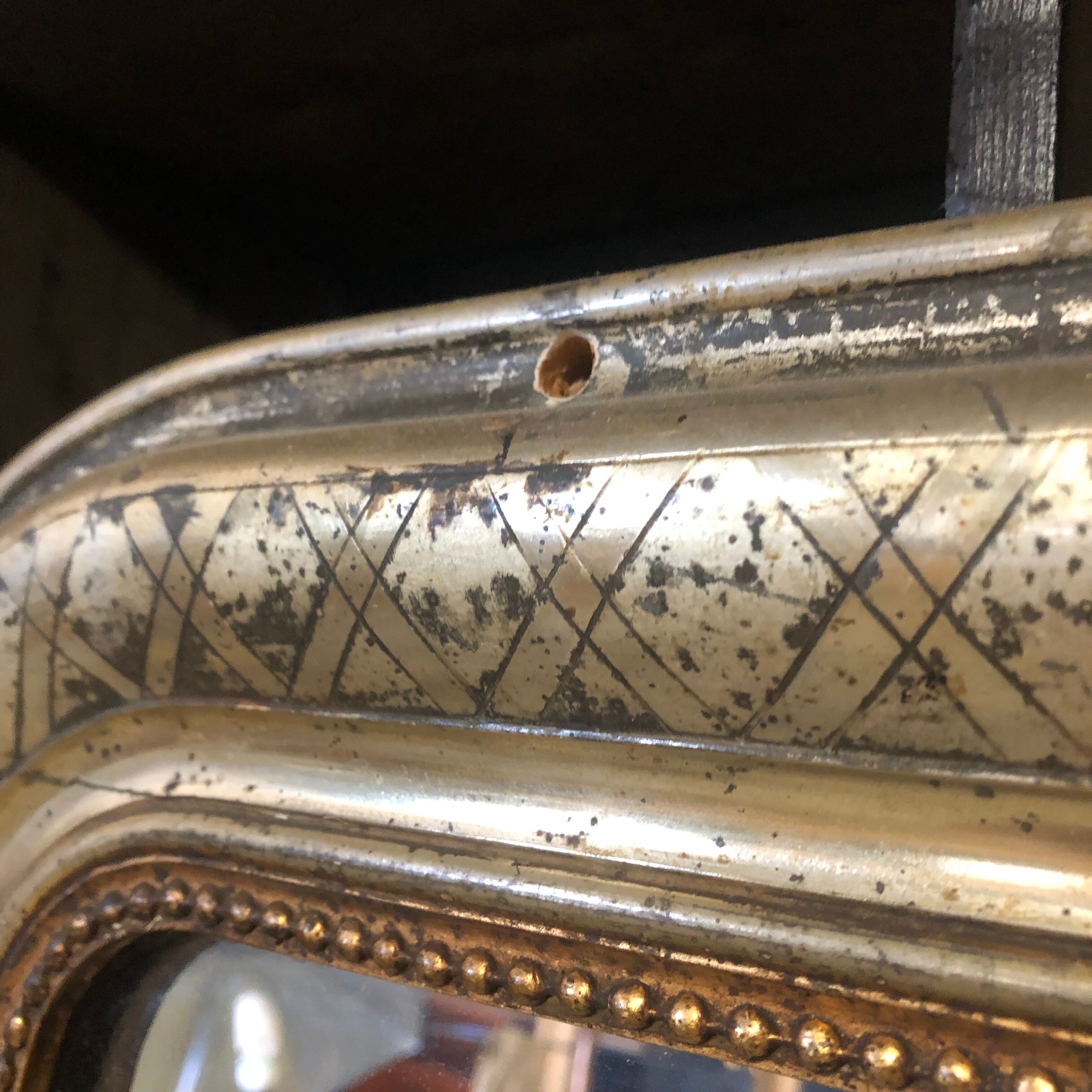 Gilded Louis Philippe mirror with decoration 120x77