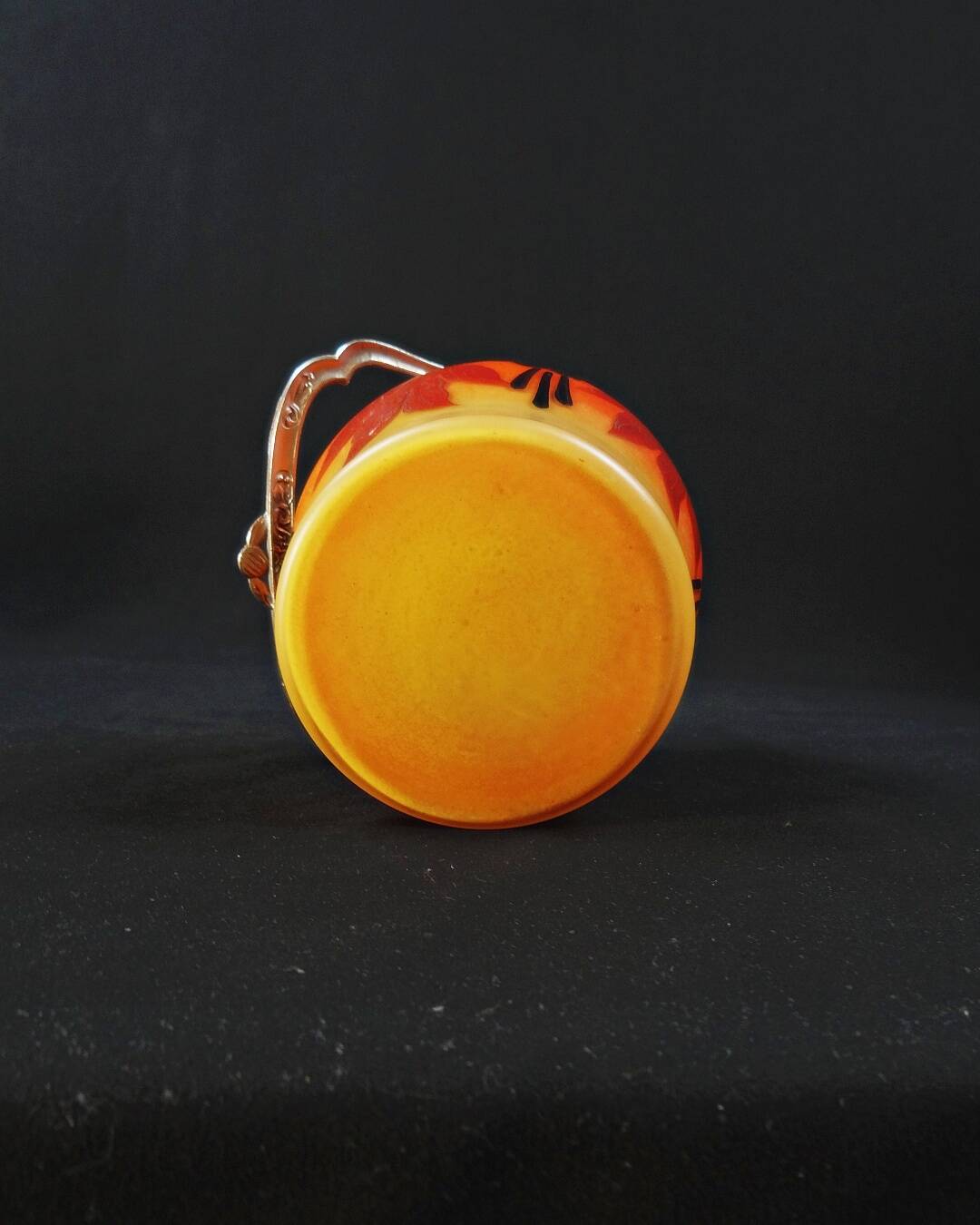 Legras-Montjoye enameled & painted glass biscuit bucket, Art Deco period