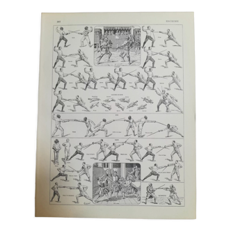 Fencing lithograph of 1928