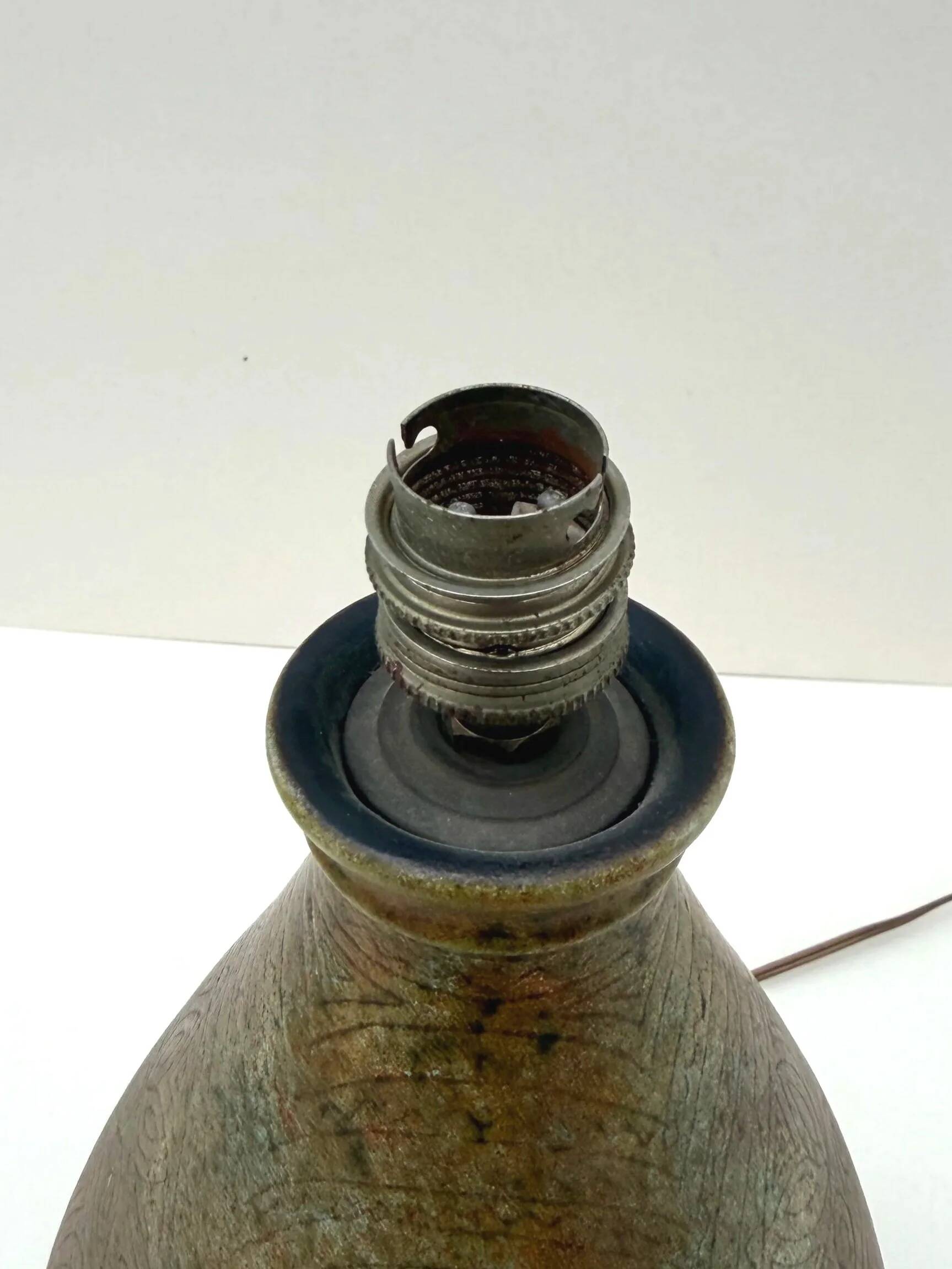 Ceramic lamp base by LA GRANGE AU POTIER, France 1960