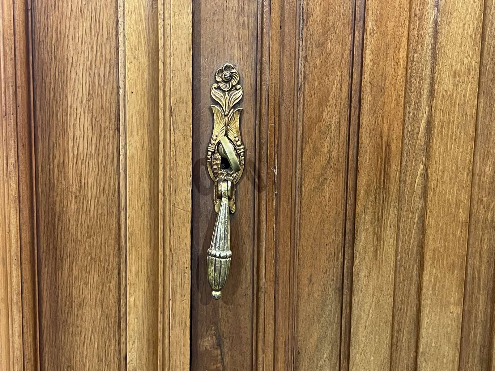 Art Deco period bedroom wardrobe with mirror in walnut and elm burl