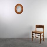 Small mid-century rattan mirror, France 1960s