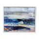1995 Modern "Winter Blue" Swedish Abstract Modernist Landscape Oil Painting, Framed