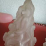 4x Flame Tulip chandelier or frosted glass wall lights antique