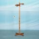 Minimalist organic coat rack in pine from the 1970s in space age style.