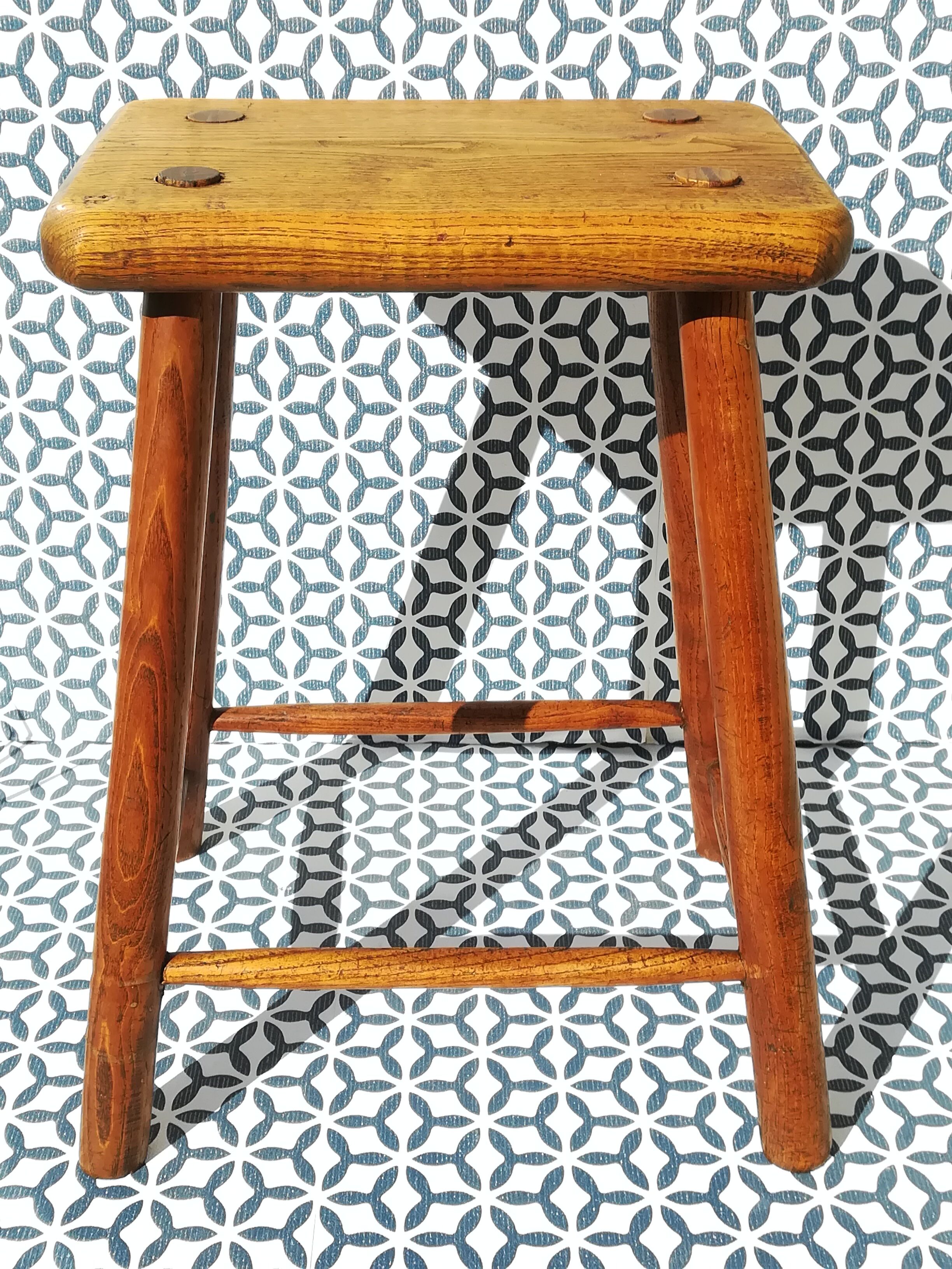 Wood-polished stool