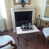 Louis XV style marble and brass coffee table