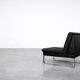 Canapé modulaire vintage allemand moderne minimaliste en cuir et chrome du milieu du siècle