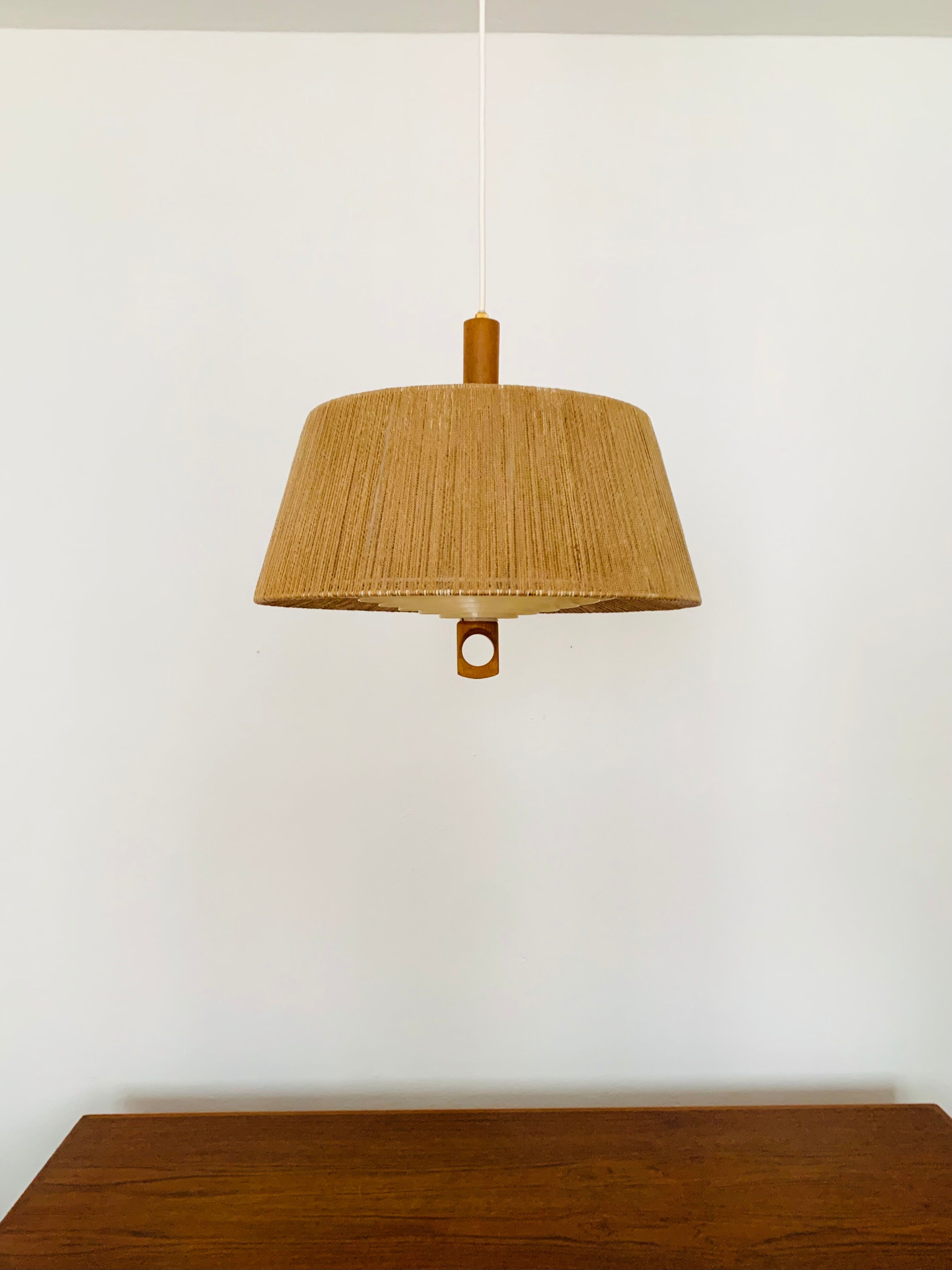 Sisal and Walnut Pendant Lamp by Temde