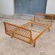 Vintage rattan daybed in basket shape - 1950s