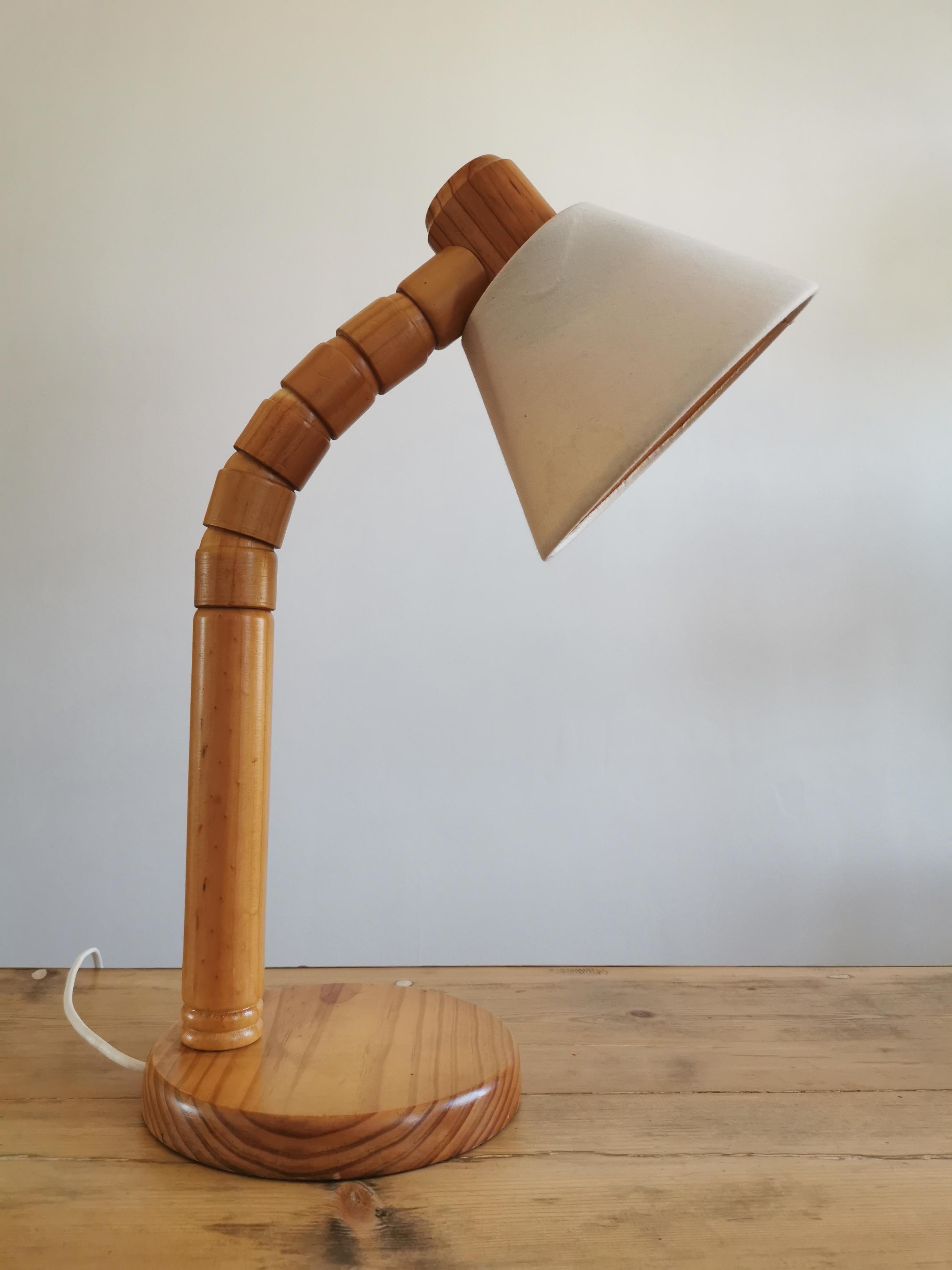 Scandinavian articulated pine lamp