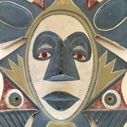 Painted terracotta wall mask