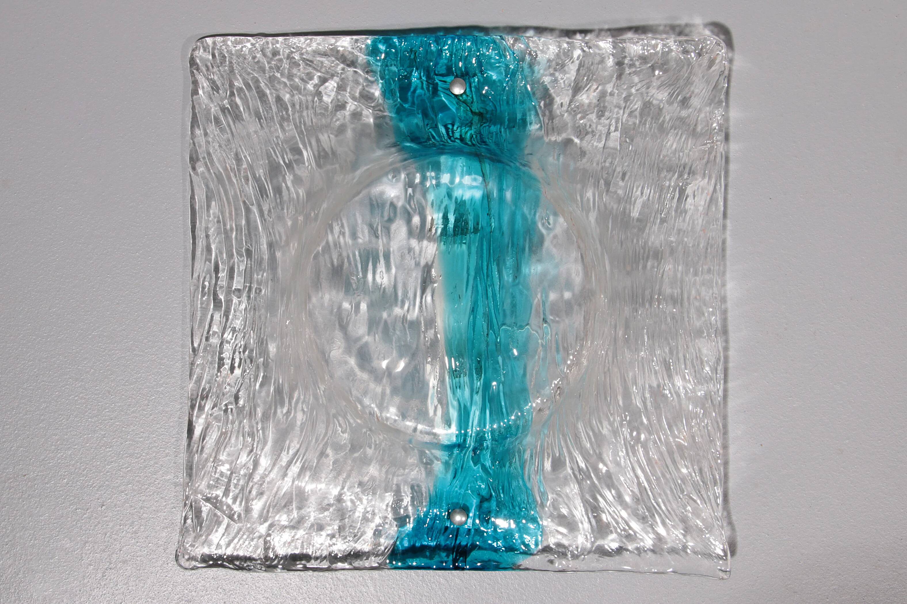 Murano flush mount sconce by Toni Zuccheri for Venini, 5 pieces