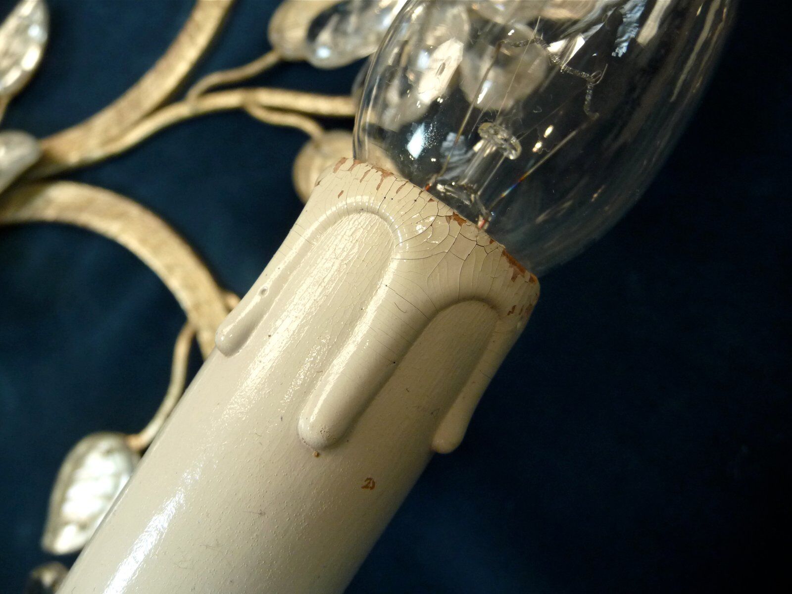 Large Italian gilt metal and crystal glass sconces from Banci Firenze, 1960s, set of 2