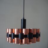 Suspension lamp from the 1960s – 1970s in copper and black metal