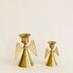 Duo of brass angel candle holders