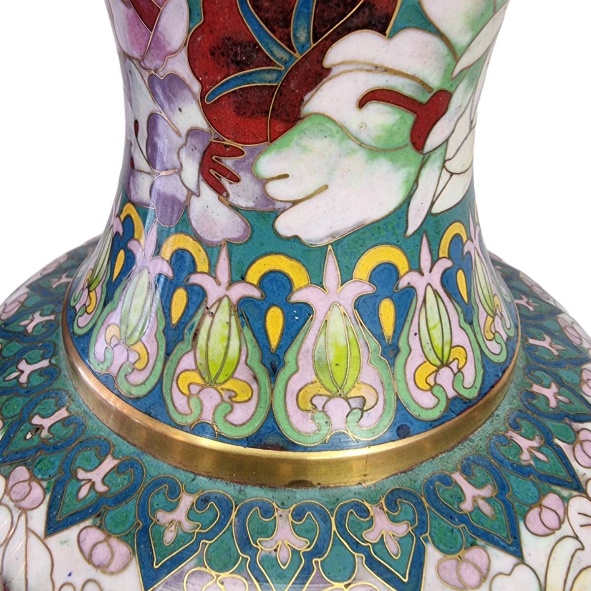 Vintage Cloisonné Vase Pastel, 1950s