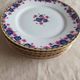 Set of 6 Art Deco dessert plates - Limoges porcelain a.f. and