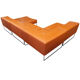 Canapé moroso - lowseat, cuir orange