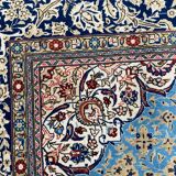 Ancient Persian carpet Ghoom wool and silk 142x222 cm