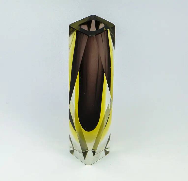 Sommerso vase, mid-century modern, glass, Italy, 1950s