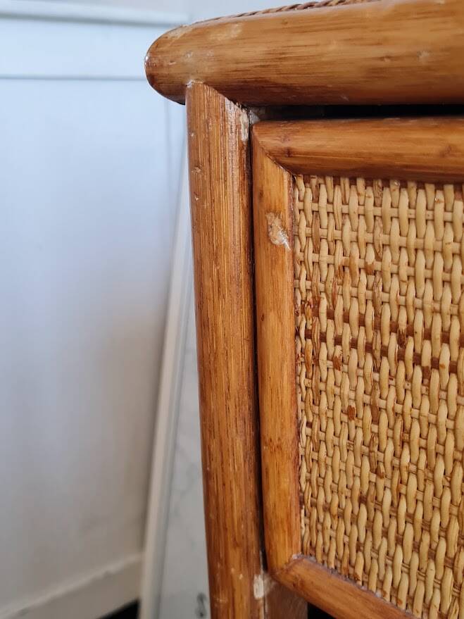 Commode en rotin, circa 1970