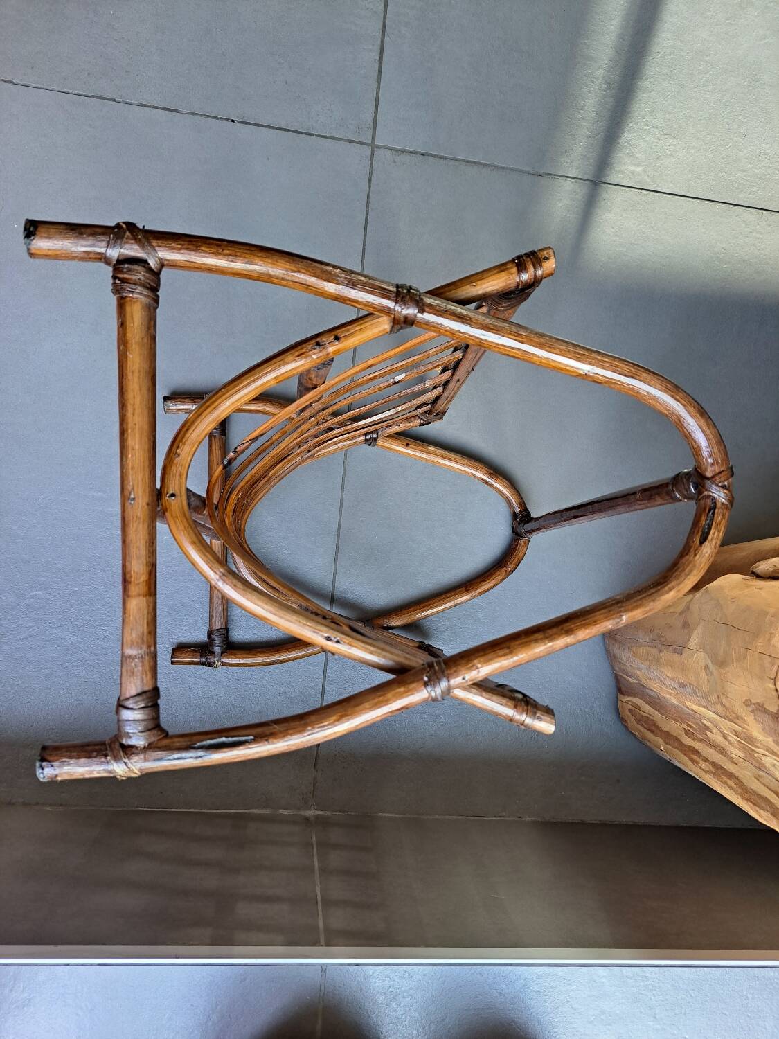 vintage rattan magazine rack