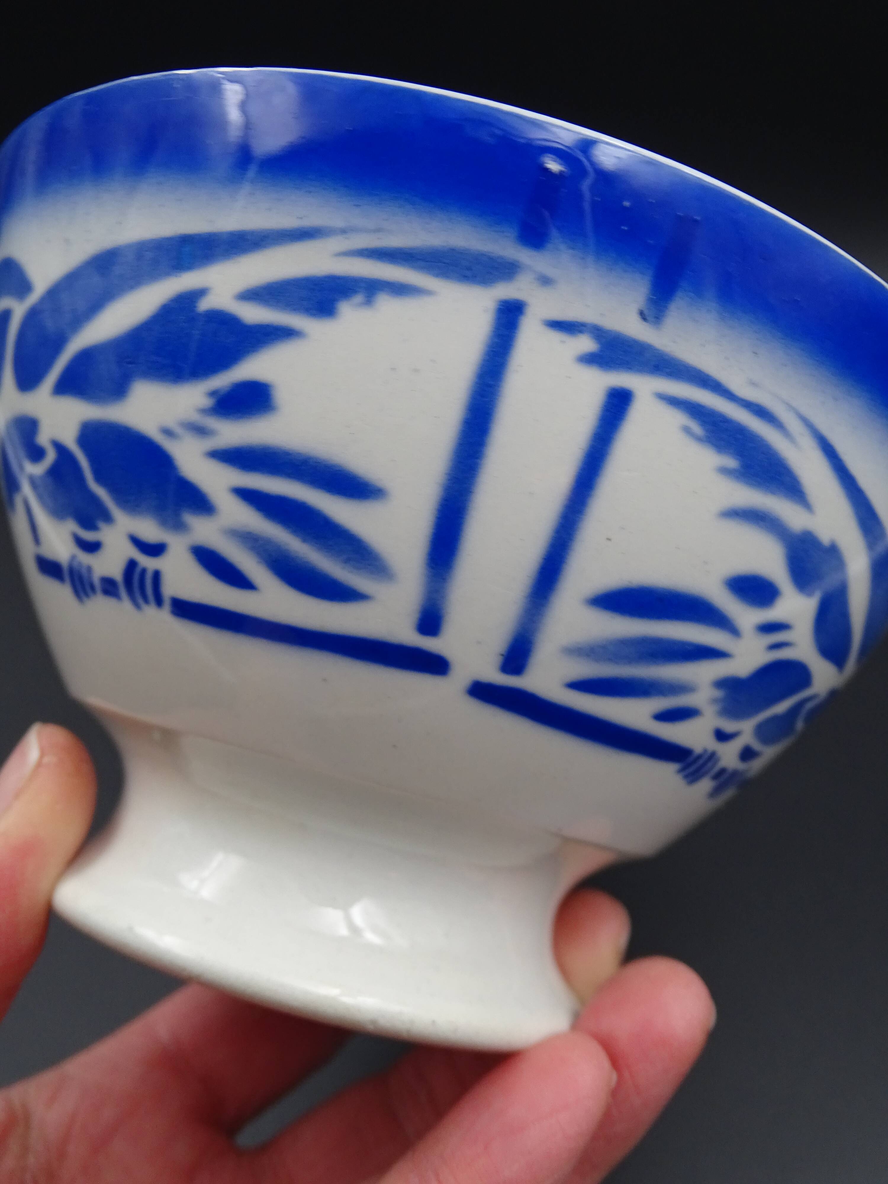 Bowl with earthenware parrots from Badonviller - circa 1940