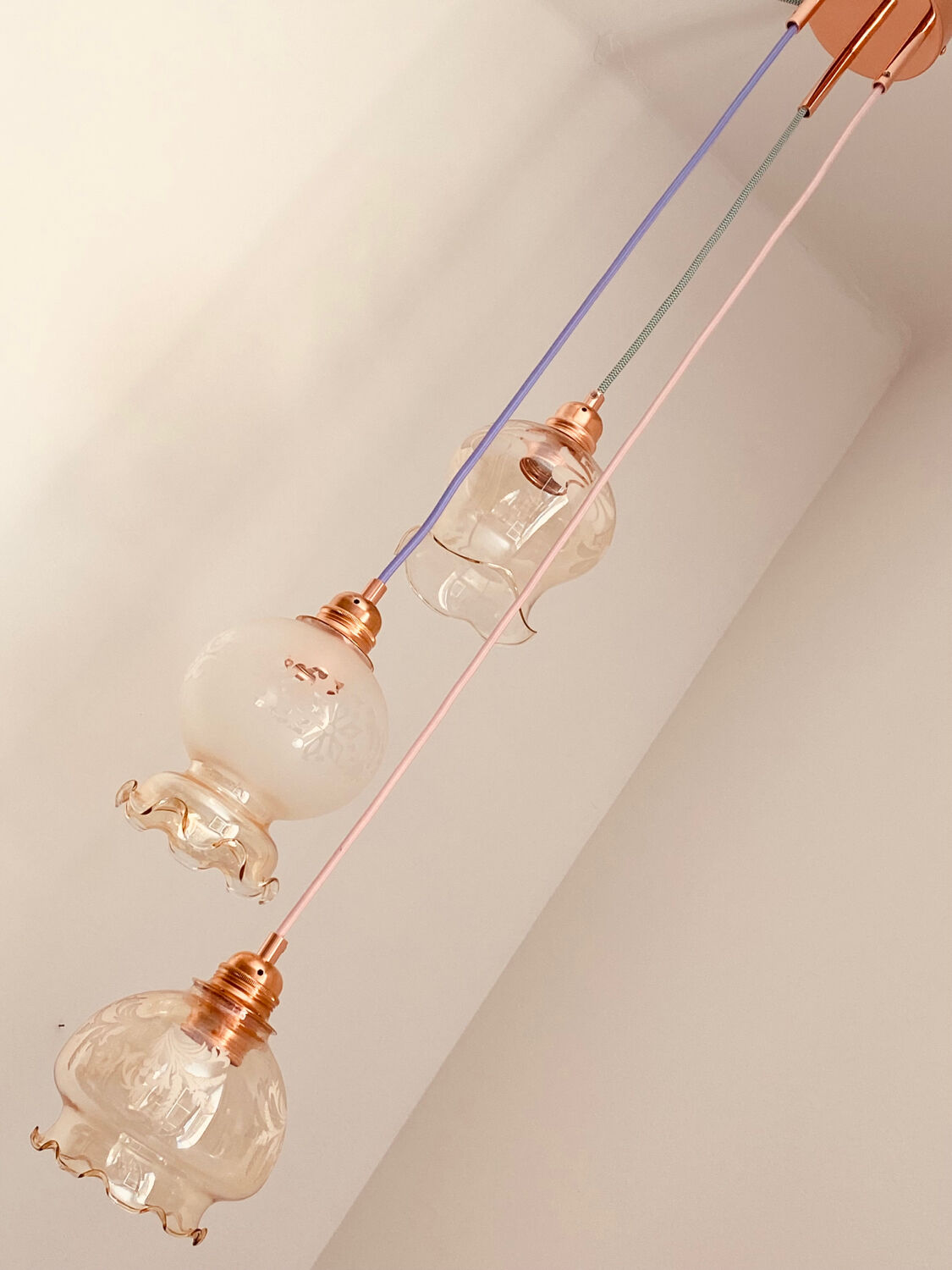 Pastel waterfall pendant light