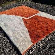 Terracotta and ecru Moroccan Mrirt rug 300x200 cm – abstract pattern