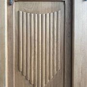 Large asymmetrical Art Deco wardrobe with three doors in oak (renovated)