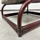 Fauteuil à oreilles en bambou de style milieu du siècle avec tabouret par Gervasoni