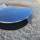 Round coffee table top in black glass
