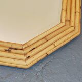 87 x 72 - Large octagonal bamboo rattan wood mirror