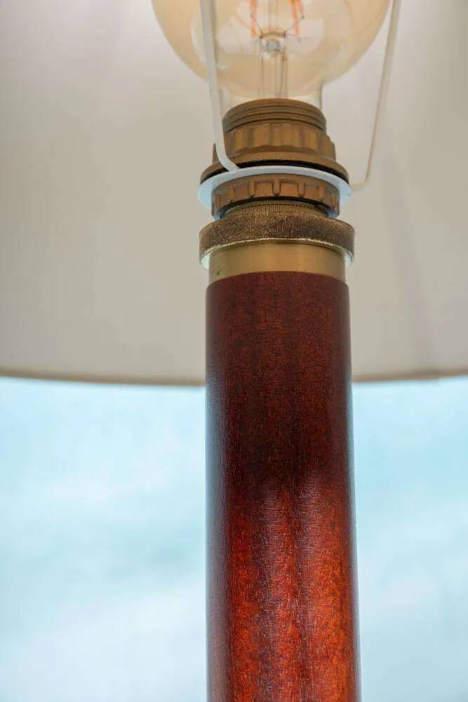 Vintage wooden table lamp from the 1960s.