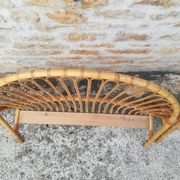 Tête et pied de lit corbeille en rotin