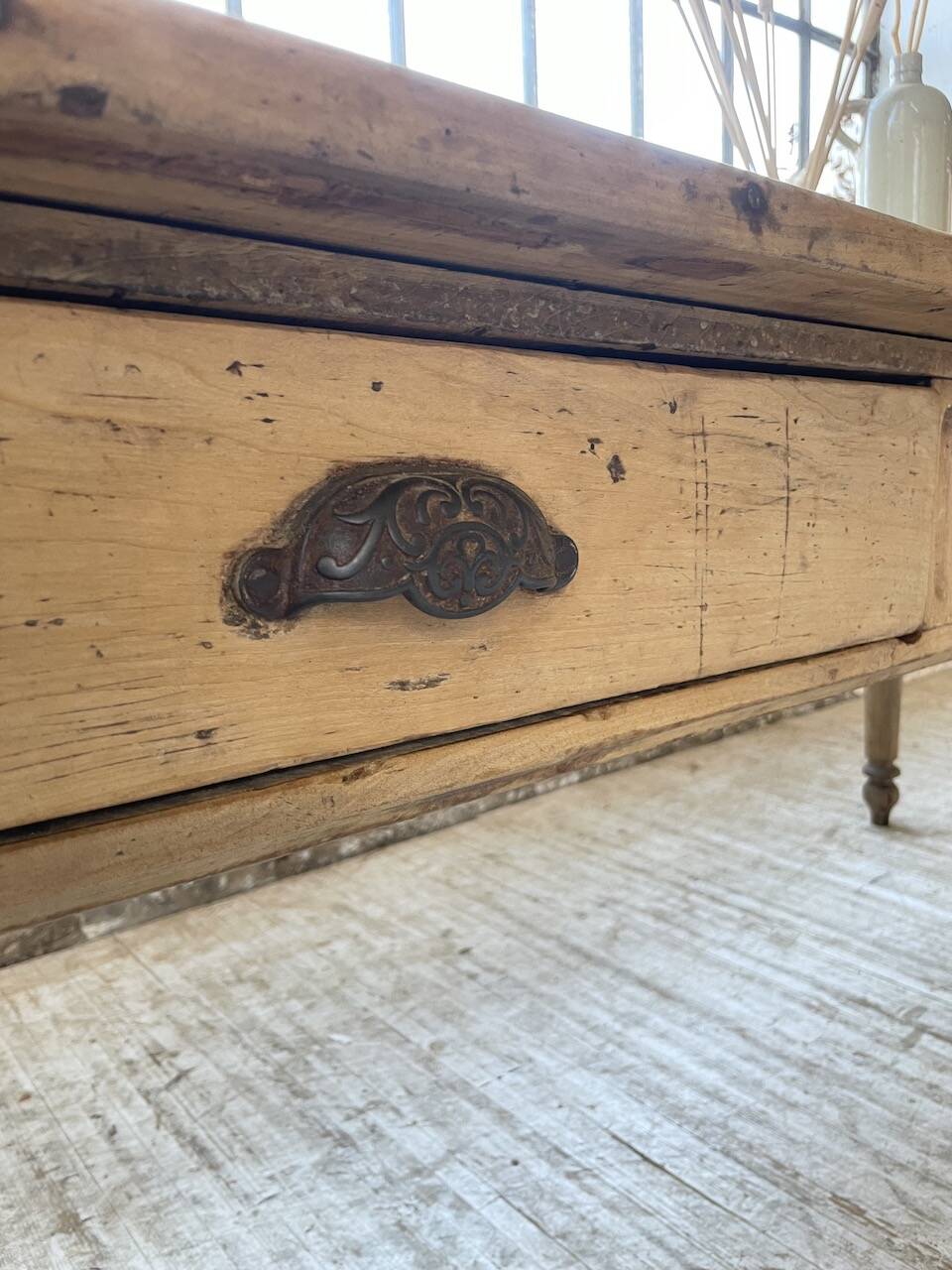 2m walnut drapery farmhouse table