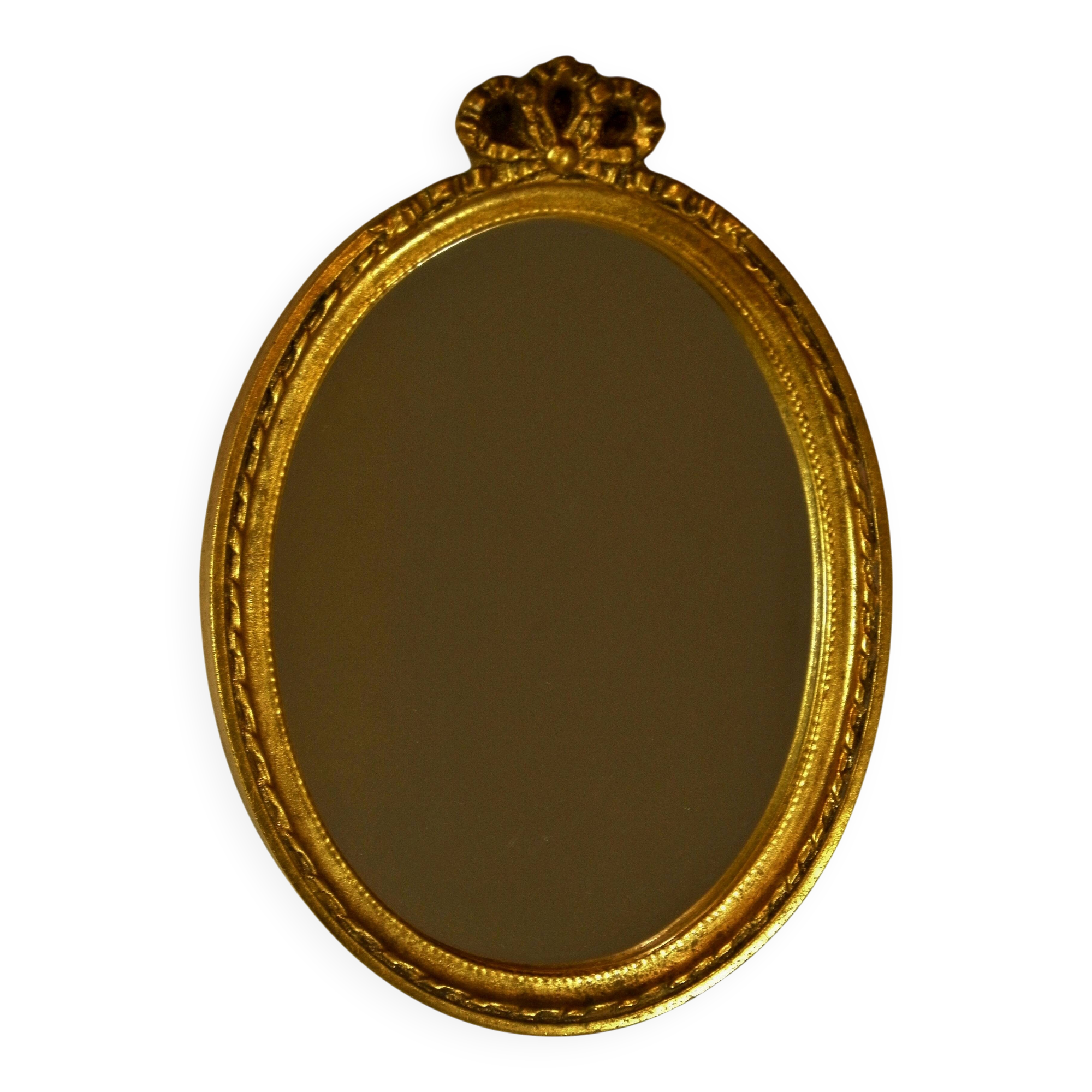 Oval mirror gold frame 28 x 20 cm