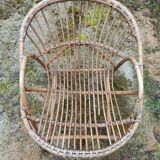 Rattan armchair with armrest