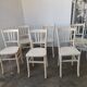 Set de 6 chaises bistrot vintages blanches