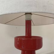 Mid-Century Modern Red Ceramic Table Lamp, 1960s