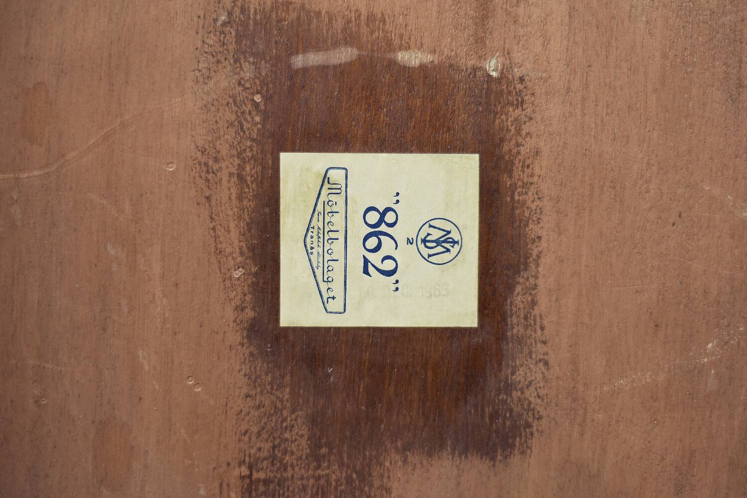 Vintage Mid-Century Scandinavian Modern Mahogany Coffee Table, 1950s