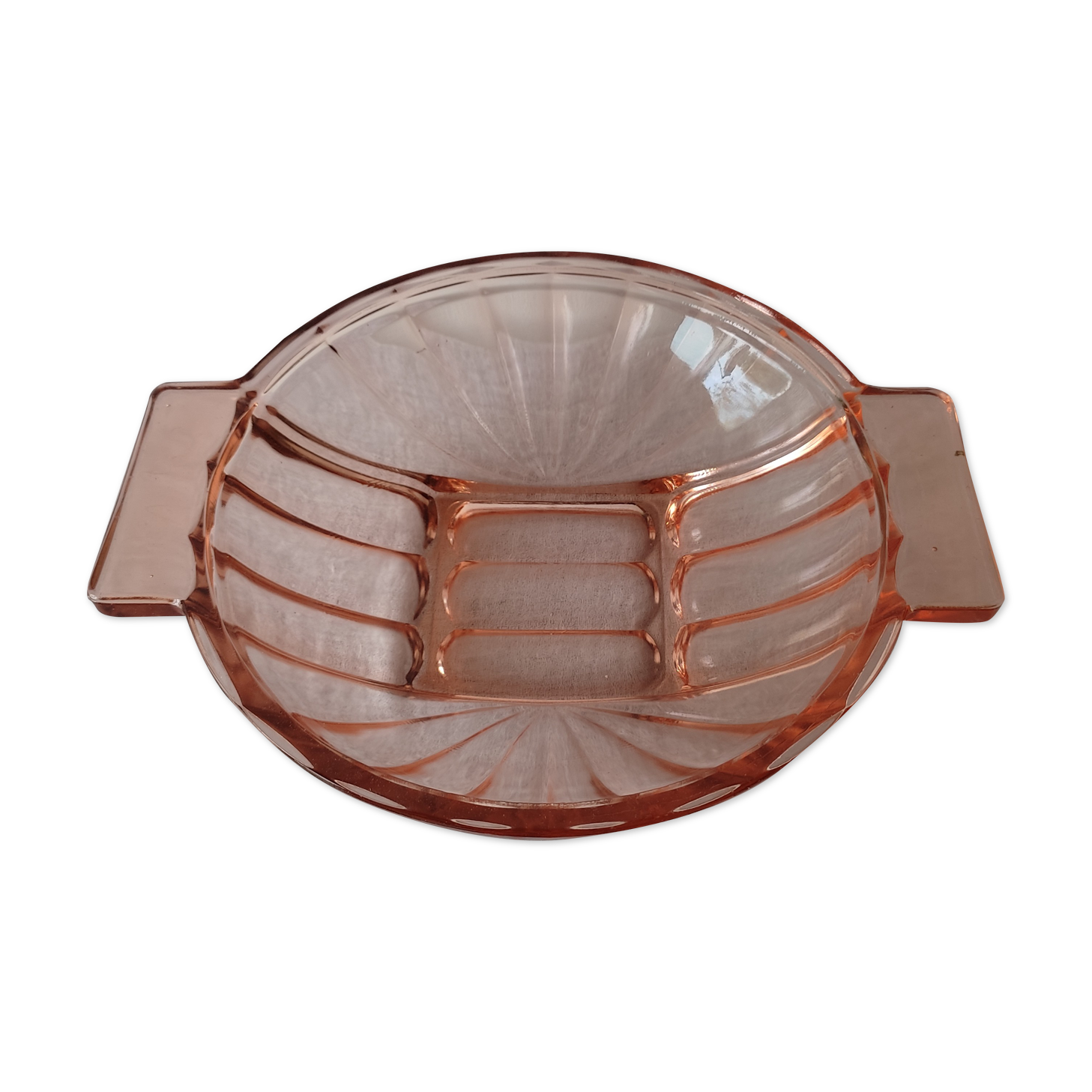 Vintage pink glass fruit cup year 40-50