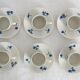 6 Limoges porcelain coffee cups, hand decorated, 1930s