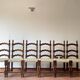 6 chaises italiennes rustiques, restaurées, années 1950